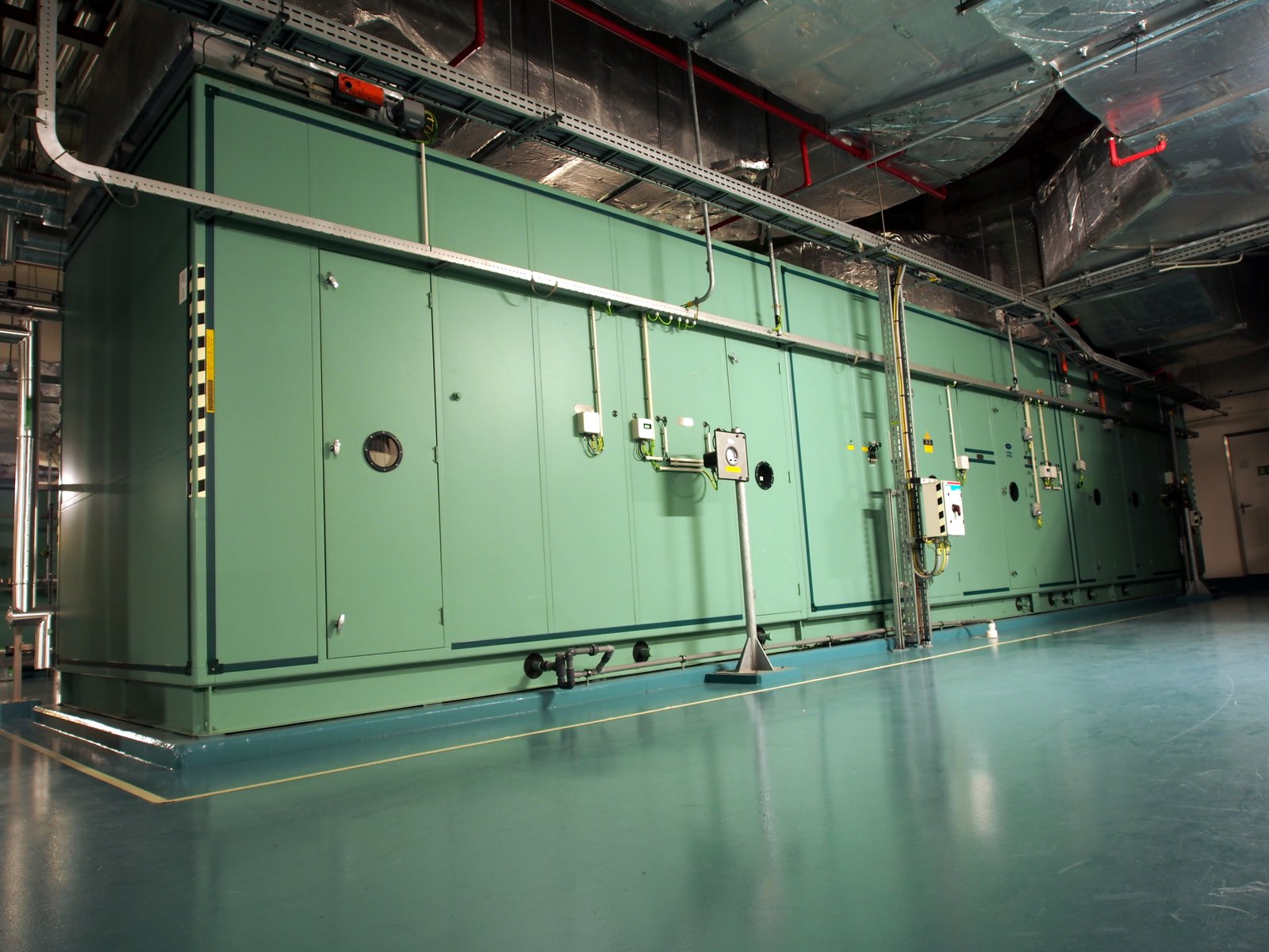 Industrial HVAC air handling unit installation